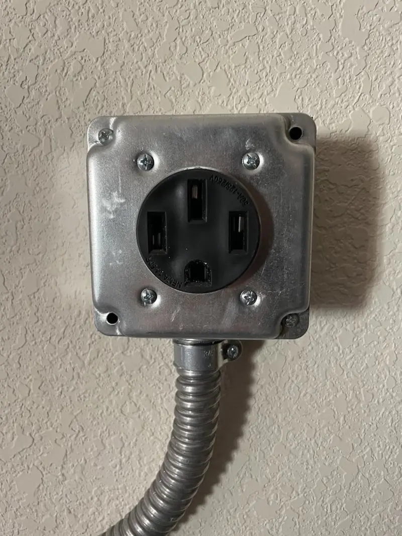 NEMA 14-50 outlet installed for Smart Home Electrical in Landis
